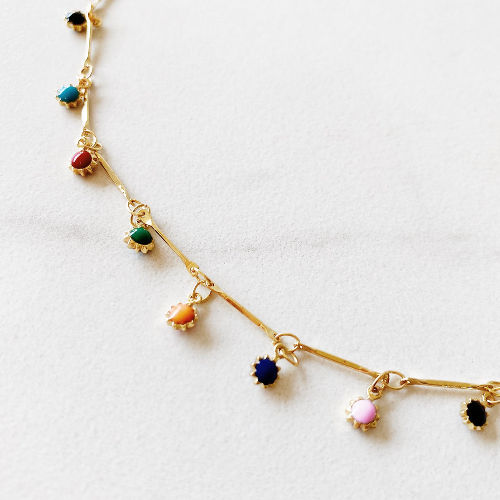 RAQIE Jewelry + Accessories 14K gold fill chain and enamel anklet