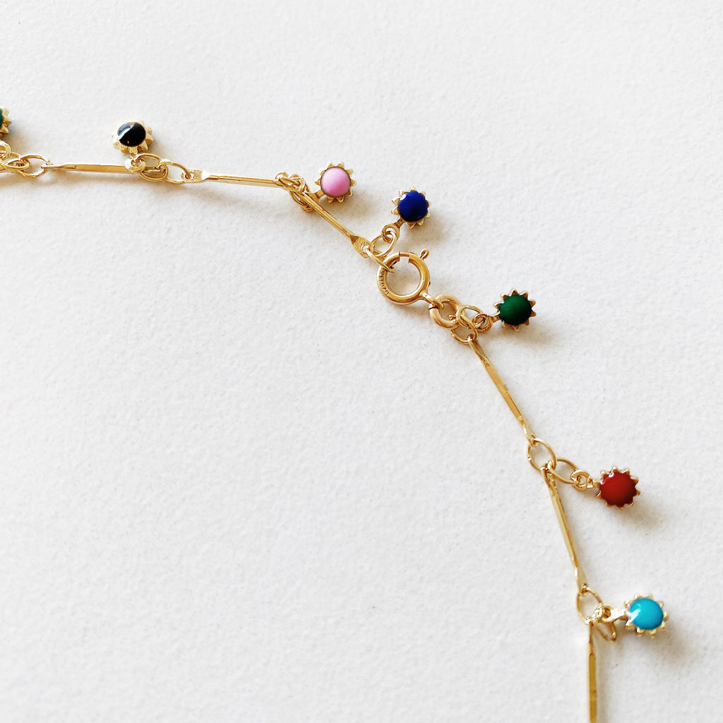 RAQIE Jewelry + Accessories 14K gold fill chain and enamel anklet
